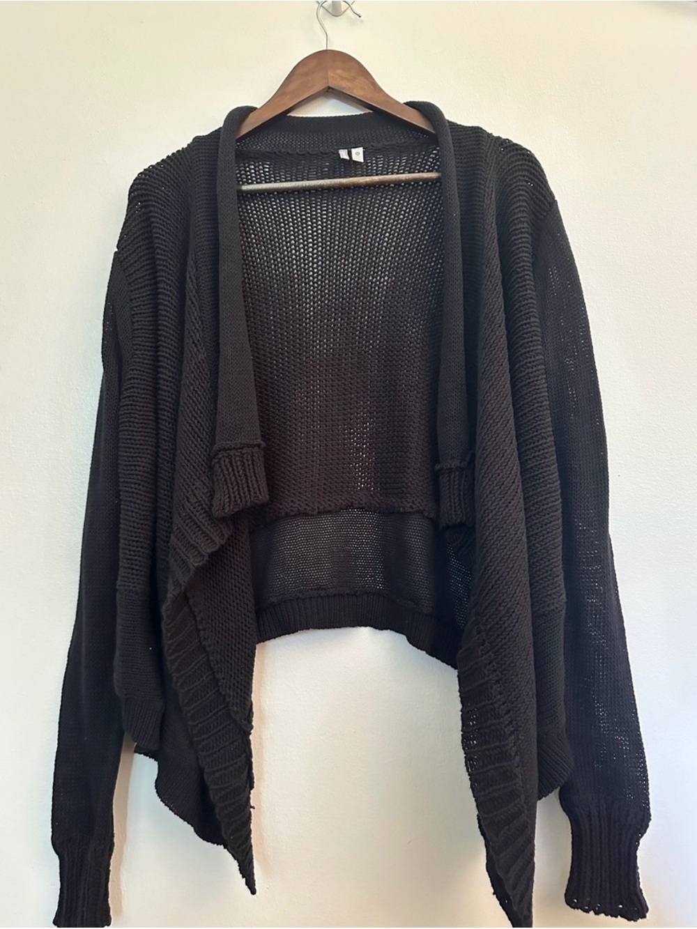 Rip Curl Black Open Draped Knit Cardigan